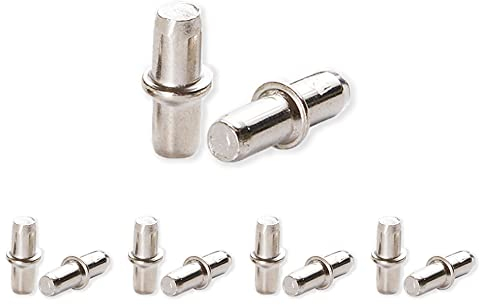 Regalstifte, Regalstützen, 10 Stück, Regalstützen, 5 mm Nieten, zum Eindrücken, Edelstahl, Schrankregal, Heringe, Küchenschrank, Regalstützen für Regale, Schränke, Halterungen, Büromöbel, Küche