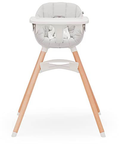 Lalo The Chair Convertible 3-in-1 Hochstuhl – Hochstuhl aus Holz für Babys & Kleinkinder, Baby Hochstuhl mit spülmaschinenfestem Tablett, verstellbare Fußstütze & maschinenwaschbares Hochstuhlkissen,