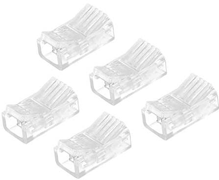 sourcing map LED Streifen Anschluss 4 Pin 8mm LED Steckverbinder für Lichtstreifen RGB Unverkabelte Klammern für Streifen Licht Lückenlose Stromschiene Beleuchtung Anschluss 5Pack