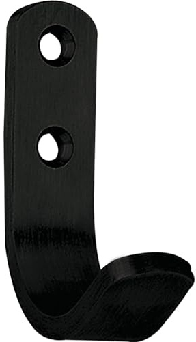 Technik Team Kleiderhaken Macoba Breite 18mm, Höhe 66,5mm - Wandhaken zum Schrauben - Garderobenhaken einzeln, Eisen schwarz matt