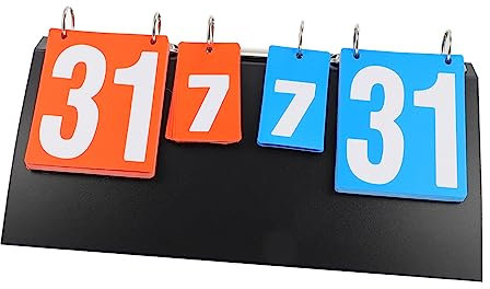 Toddmomy Anzeigetafel Punktesystem Anzeiger Flipper Sportspiel Tischfußball Punkten Air-Hockey-Scoring Tabellenführer Punktzahl Einfacher Flip-Score-Keeper Pong Stahl Luft Tischtennis