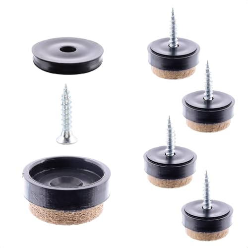 Wagner QuickClick® Filzgleiter Möbelgleiter Stuhlgleiter 4er-Set zum Anschrauben - 4X Basis Slim Ø 14 mm+4X Schraube+4X Gleiter austauschbar - Spezialfaser SYNO Slim Ø 17 mm - Made in DE - 16791399