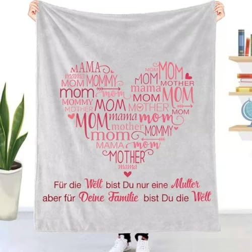 UOOYAA Kuscheldecke Flauschige Personalisierte Geschenke Decke An Meine Mama, Geschenke für Mama von Tochter Sohn,Super Weiche Decke Flanell Muttertags Geburtsta Geschenk für Mama