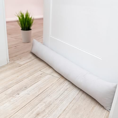 Zugluftstopper Fenster oder Seitenschläferkissen - Dekokissen Body Pillow Seitenschlafkissen Fensterdichtung Türvorleger 100 cm Luftzugstopper für Tür und Fenster Windstopper Baumwolle Hellgrau B