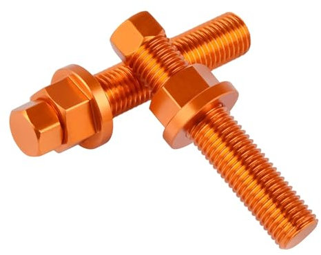 LOTFI Bloques de Eje Trasero for Motocicleta, Perno de Ajustador de Cadena Apto for KTM 125, 250, 300, 350, 400, 450, 500, XC, XCF, XCW, SX, SXF, EXC, EXCF, TPi, 6D, 2007-2023 (Size : Orange)