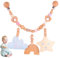 FENGQ Kinderwagenkette Holz Baby, Kinderwagenspielzeug Mädchen Junge, Babyschale Spielzeug Kinderwagenkette aus Holz mit Glocke, Spielzeug Aufhängen an Kinderbett für Babys und Kleinkinder 0+ Monaten
