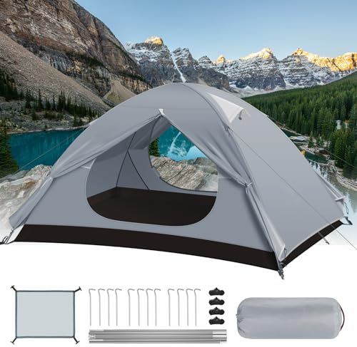 Zelt, Ultraleichte Camping Zelt, Kuppelzelt 2-3 Personen Wasserdichtes, UV-Schutz, 3-4 Staffel, Aluminum Zeltstange, Sofortiges Aufstellen, für Picknick, Strand, Camping und Outdoor