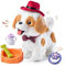 OR OR TU Perro Juguete Que Anda y Ladra y Lame, Peluche Perritos de Juguete Que Andan con Correa, Interactivos Perro Juguetes Niños 3 4 5 6+ Años Regalo