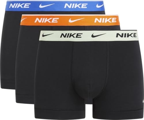 Nike Trunk 3PK Intimo, Black-Uni Blue/SO/Barely Volt WB, S Herren