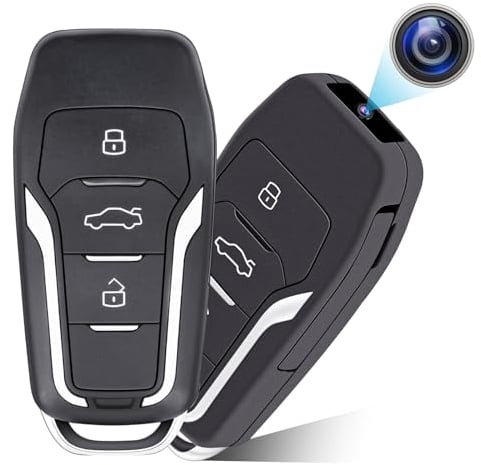 HGYGHO 64GB Mini Telecamera Chiave Auto, HD 1080P Portatile Piccole Videocamere di Sorveglianza, Microcamera di Sicurezza con Rilevamento del Movimento per la Casa e l'ufficio