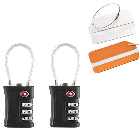TSA Suitcase Lock, TSA Lock Suitcase with Additional Luggage Tag, Digit Padlock Luggage Locks, Travel Lock for Briefcases, Luggage