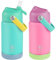 BOGI Kids Metal Water Bottle with Straw, 350ml Kid Stainless Steel Water Bottle for School Leak Proof Insulated Water Bottle for Boys Girls Toddlers Children | 2Pack-Mint+Pink