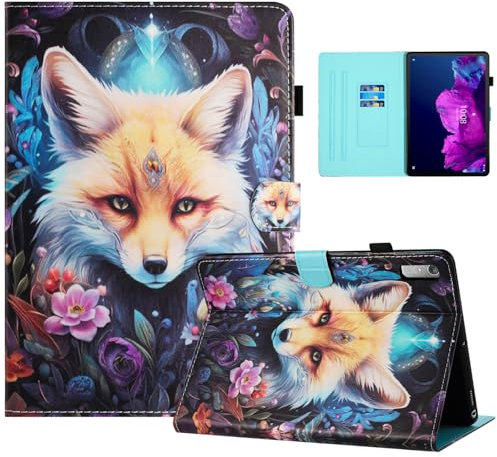 Auslbin Buntes PU Hülle für Lenovo Tab P11 Gen 2 (2023) 11.5 Zoll, Bunt Schönes Muster, Flip Lenovo Tab P11 (2nd Gen) Tablet Hülle mit Ständer, Geeignet für Filme, Video-Chats, Fuchs