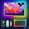 Daymeet LED-Hintergrundbeleuchtung, RGB-Musik-Synchronisationsleuchte für 81,3 - 152,4 cm (32 - 60 Zoll) Fernseher hinten, Regenbogenfarbe mit Fernbedienung, App-Steuerung, USB-Streifenlichter für