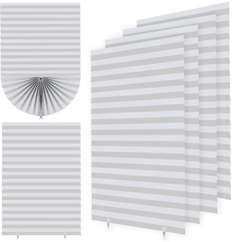 4 Pack Paper Blinds for Windows Stick On, Temporary Blackout Blinds Window No Drill, Stick on Blinds Curtains High Shading Blinds for Home Bedroom Bathroom Windows (White, 60W x 150H cm)