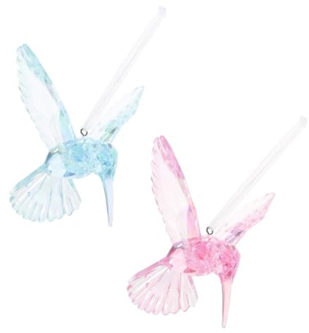 VICASKY 2stücke Acryl Ornament Fensterdeko Transparente Hummingbird Für Zuhause Auto Und Büro Stilvolle Vogel