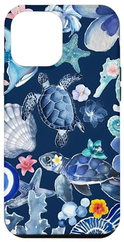 European Summer Collage Turtle And Evil Eyes Case for iPhone 12 Pro Max