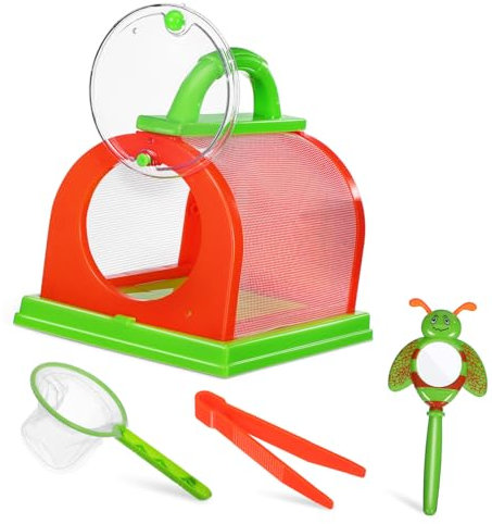 VICASKY Insektenfang Für Junge Mädchen Kunststoff-abenteuerkit Mit Schmetterlingsnetz Insektenglas Und Fangwerkzeug Für Naturerkundungen