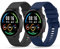 YLK 2 Pezzi Cinturino per Xiaomi Watch S1 Active/S1/ S3/ Watch 2, 22mm Cinturino in Silicone per Xiaomi Mi Watch Color Sport per Uomo e Donna (Nero+Blu scuro)