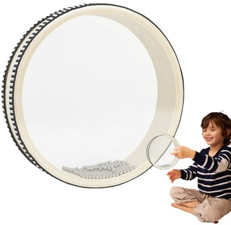 Wave Bead Drum | Sea Sound Drum | Double Sided Sound Drums Percussion | Sea Sounds Instrument | Wave Rain Sounds Drums with Hardwood Shell for Stress Relief