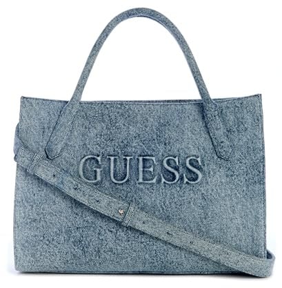 GUESS Handtasche Umhängetasche Jodi Tote Denim blau