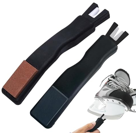 Schlittschuh-Schärfer, 2 x Keramik-Schärfer, Schärfwerkzeug, Eiskunstlauf-Zubehör, einzigartiger Eisschnelllauf-Schleifer, für Damen, Herren, Kinder