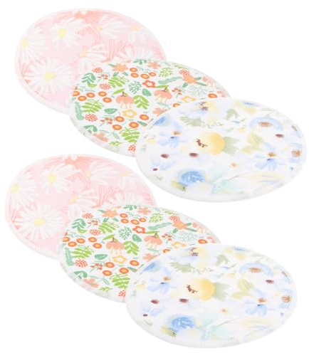 Coppette Assorbilatte Lavabili Traspiranti in Bambù, 6 Pezzi | Fibra di Bambù, Alta Assorbenza e Lavaggio in Lavatrice, per Perdite e Uso Quotidiano Domestico Stile Casuale