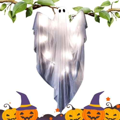 Fantôme Halloween Déco Maisons Hantées Avec Lumières LED Et Son | Décor Fantôme Halloween Pour Maisons Hantées Fête Maison Manteau De Cheminée Foyer Jardin Cour Porte