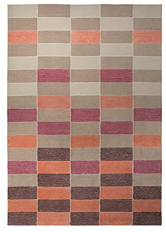 Esprit Home I Moderner Kurzflor Teppich - Läufer für Wohnzimmer, Flur, Schlafzimmer I Fida I ESP-3801-03 I Beige Taupe Orange Lila Sand I (120 x 180 cm)