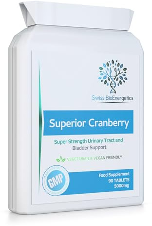 Cranberry - 5000mg 90 Tablets - Superior Natural High Strength Cranberry Extract - Urinary Tract Bladder and Kidney Support - UK Made