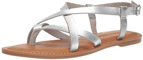 Amazon Essentials Damen Freizeitsandale mit Riemchen, Silber, 37.5 EU