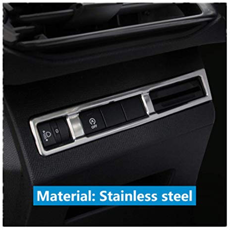 Viviance Auto Scheinwerfer Nebelscheinwerfer Schalter Taste Abdeckung Trim Edelstahl Für Peuge-ot 3008 3008GT 5008 5008GT 2016 2017 2018 2019 2020