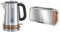 Russell Hobbs Luna Fast Boil Electric Kettle Cordless Stainless Steel with Long Slot Toaster, Long Slice or Two Slice Stainless Steel Toaster with Copper Accents