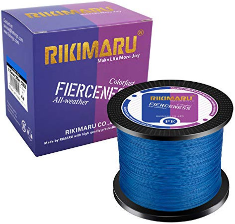 RIKIMARU Ferceness - Filo da pesca intrecciato (blu oceano-300 metri, 1,8 kg (0,05 mm)