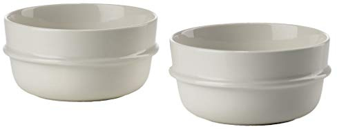 Zone Denmark Inu Schale, Snackschale, Schüssel, Müslischale, Dipschale, Dip Schälchen für Tapas, aus Steinzeug/Steingut Durchm. 12 cm, Höhe 6,2 cm, 0,4 Liter 2 Stück, Offwhite/Beige Matt