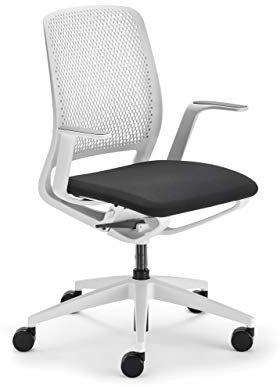 Sedus se:Motion em-801, Bürostuhl, Home-Office Edition, individuell anpassbar, ergonomisch, Gestell: Lichtgrau, Sitzpolsterung: Schwarz
