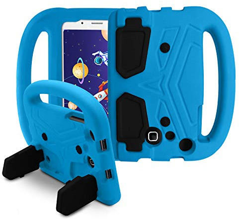 EVA Kids Case for Samsung Galaxy Tab 4 (SM-T230/T235)/Tab 3 (SM-P3200), Full Protection Cover Handle Stand Tablet Case Cover[Lightweight][Shockproof]