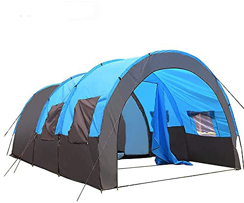 JQDZX Family Dome Tent with Awning - UV Protection Water Resistant Tunnel Sun Shade, 5-8 Person, 3 Season, Camping & Hiking, Picnic, Mountaineering, Travelling