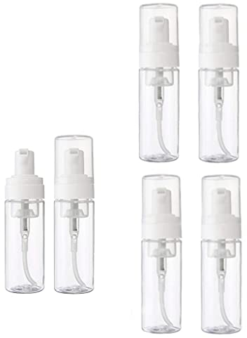 Voarge 6 Pcs 100ml Plastic Foam Dispenser Bottles, Reusable Pump Dispenser Bottles Traveler Foam Containers for Facial cleanser, Liquid Soap on Kitchen and Bathroom Countertops
