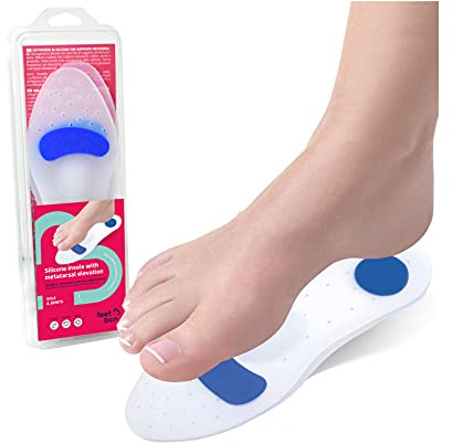 feet bcn Semelles en silicone avec élévation métatarsal. Élévation avant - Soulage la pression et les douleurs dans la zone plantaire et le talon - 1paire Taille M: 39-40. Fabriqué à Barcelone