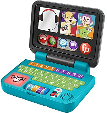 Fisher-Price - Ridi e Impara Il Mio Primo Laptop, Edizione italiana, Giocattolo Elettronico con Contenuti Educativi Smart Stages, Giocattolo per Bambini 6+ Mesi, HHH03