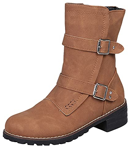 WINTOM stivali donna Autunno Stivali Donna Allacciare Tacco Stivaletti vintage stivaletti donna primaverili stivali corti estivi donna Stivali Donna Tacco Alto stivaletti (Marrone,41 EU)