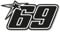Stickerfreaks ORACAL Startnummer 69 Aufkleber 6 Größen 21 Farben Hayden sixtynine Sticker Racing Bike - Vinyl - Matt - Wasserfest - Für Motorrad, Fahrrad & mehr - Neongelb