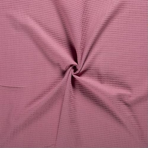Stoff Meterware Waffelpique Waffelpiqué beere altpink Handtuch Bademantel Waffelpikee