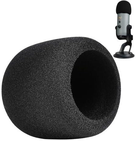 PhantAccy Pop Filter/Windscreen for Blue Yeti and Yeti Pro Microphones, Foam Mic Cover for Filtering Plosives and Hissing Noise