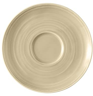 Seltmann Weiden Terra Kombi-Untertasse, 16 cm, Runder Unterteller mit spiralförmigem Relief, Spülmaschinen- und mikrowellenfest, Porzellan, Sandbeige