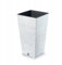 Macetero color blanco, con depósito, colección FURU, de 39,5 x 39,5 x 75,5 cm, capacidad de 37 L.