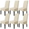 Jaotto Stuhlhussen 6er Set Stretch, XL Stuhlhussen Abwaschbar Waschbarer Elastische, Stretch Stuhlschoner Große Stuhlbezüge für Esszimmer Büro Esszimmer Hotel Bankett(Beige,Set of 6)