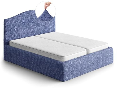 PAULATO - Husse für Doppelbett über das Kopfteil und Grundgestell rüberziehen, Husse für Boxspringbetten 130-180cm Mikrofaser, bi-elastisches, Made in Italy