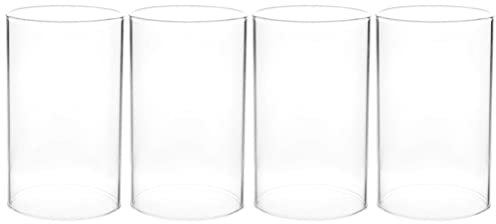 BESPORTBLE 4 Stücke Glaszylinder Windlicht Teelichtgläser Windlichtgläser Ersatz Glas Zylinder Transparente Kerzenhalter Ohne Boden für Zuhause Wohnzimmer Hochzeit Party Tischdeko 15X7CM
